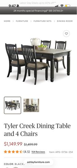 Dining table and chairs