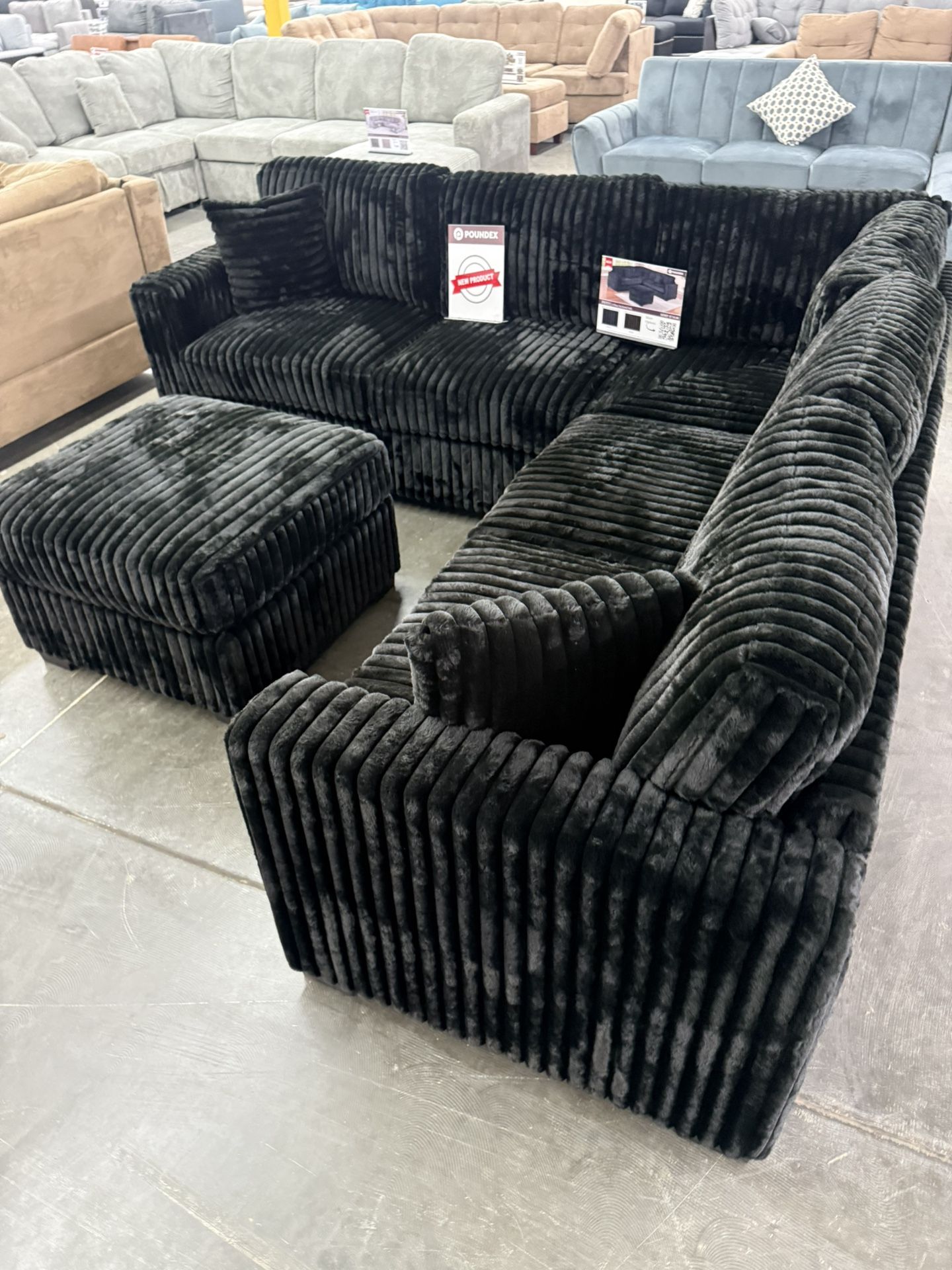 New Black Sectional 