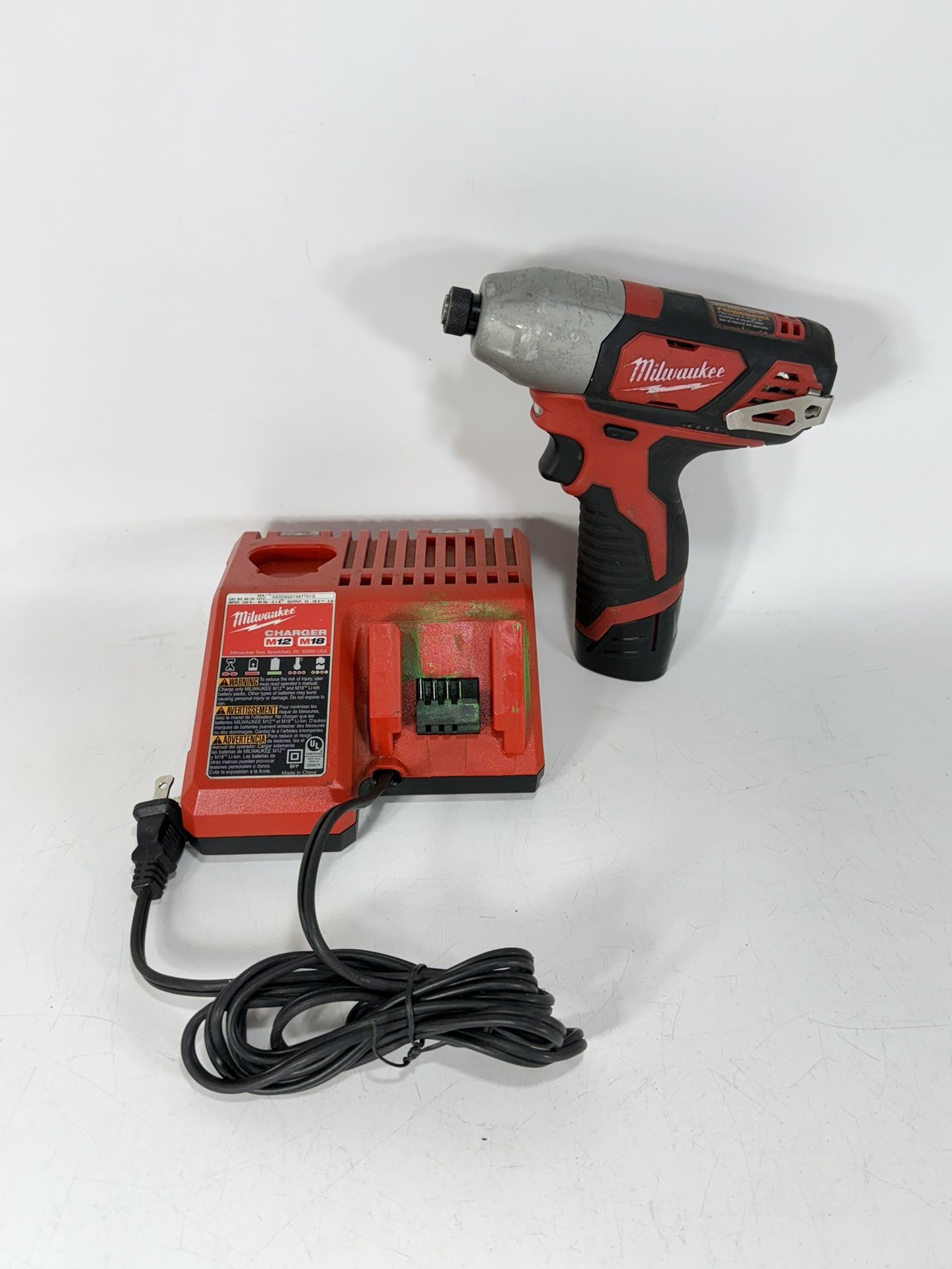 Milwaukee 2462-20 ~ M12 1/4 inch Hex Impact Driver with 1.5Ah Battery & Charger