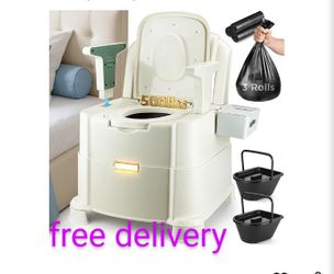NEW in box 🎁 bedside commode portable toilet for adults NUEVA EN CAJA silla inodoro portatil silla de baño