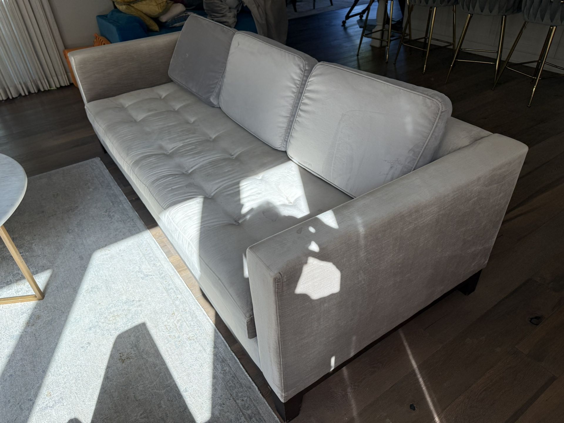 Used Gray Couch And Two Chairs 