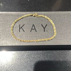 New Kay Jewelers 10k Gold Rope Bracelet
