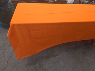 Orange tablecloth