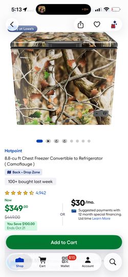 Chest freezer 9 cu