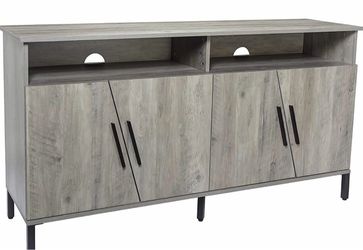 58” Gray Wood TV Stand / Media Console with Storage