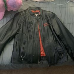 Y2k Harley Davidson Black Leather Jacket