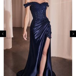 Prom Girl Navy Blue Prom Dress Size 2XL 