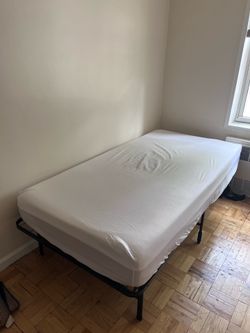 Twin Mattress + Metal Bed Frame – Clean & Ready for Pickup
