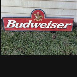 Vintage Metal Budweiser Sign