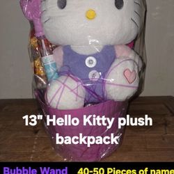 Easter Baskets, hello kitty, yoshi, disney store backpacks, squishmellow, pokemon