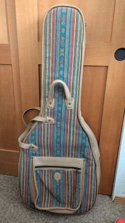 Rare Leather and Tapestry Gig Bag