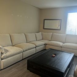 Living Spaces Recliner Sectional with USB Charger