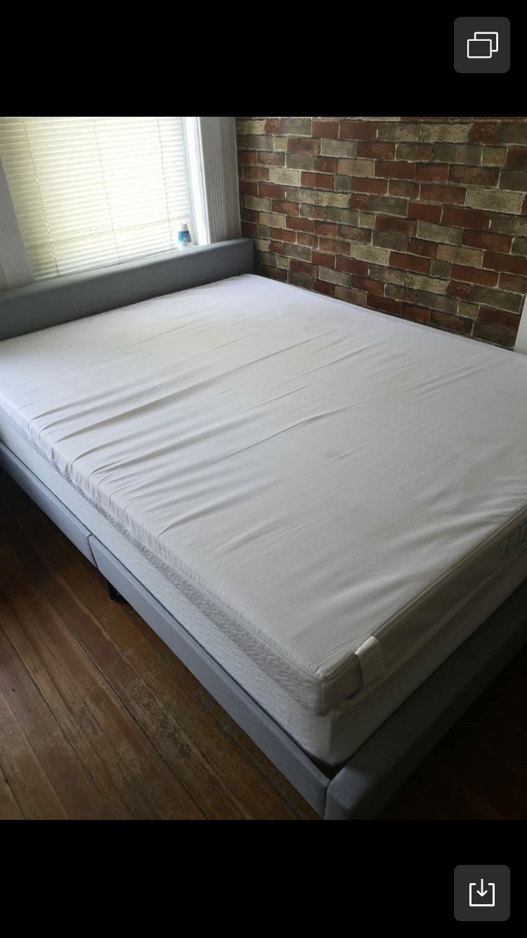 Queen bed frame ( free mattresses )