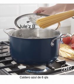 Princess House Caldero Azul De 6 Qts Nuevo En Su Caja