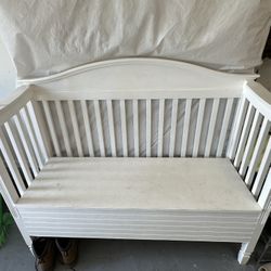 White Hardwood Bench 