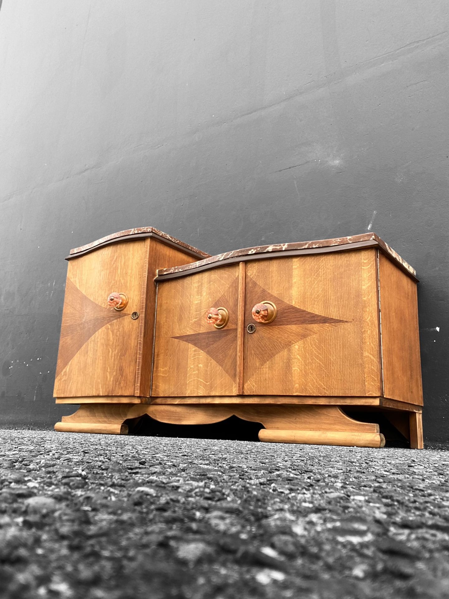 Gorgeous Vintage Solid Wood Cabinet With Granite Top
