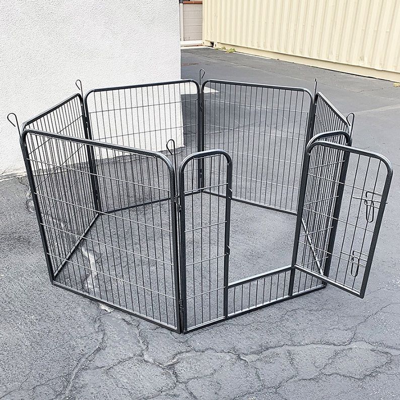 BRAND NEW $85 Heavy Duty 6-Panel Dog Playpen, Each Panel 32” Tall X 32” Wide Pet Exercise Fence Crate Kennel Gate 