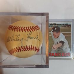 Whitey Ford Autographed Baseball & '67 Topps Card