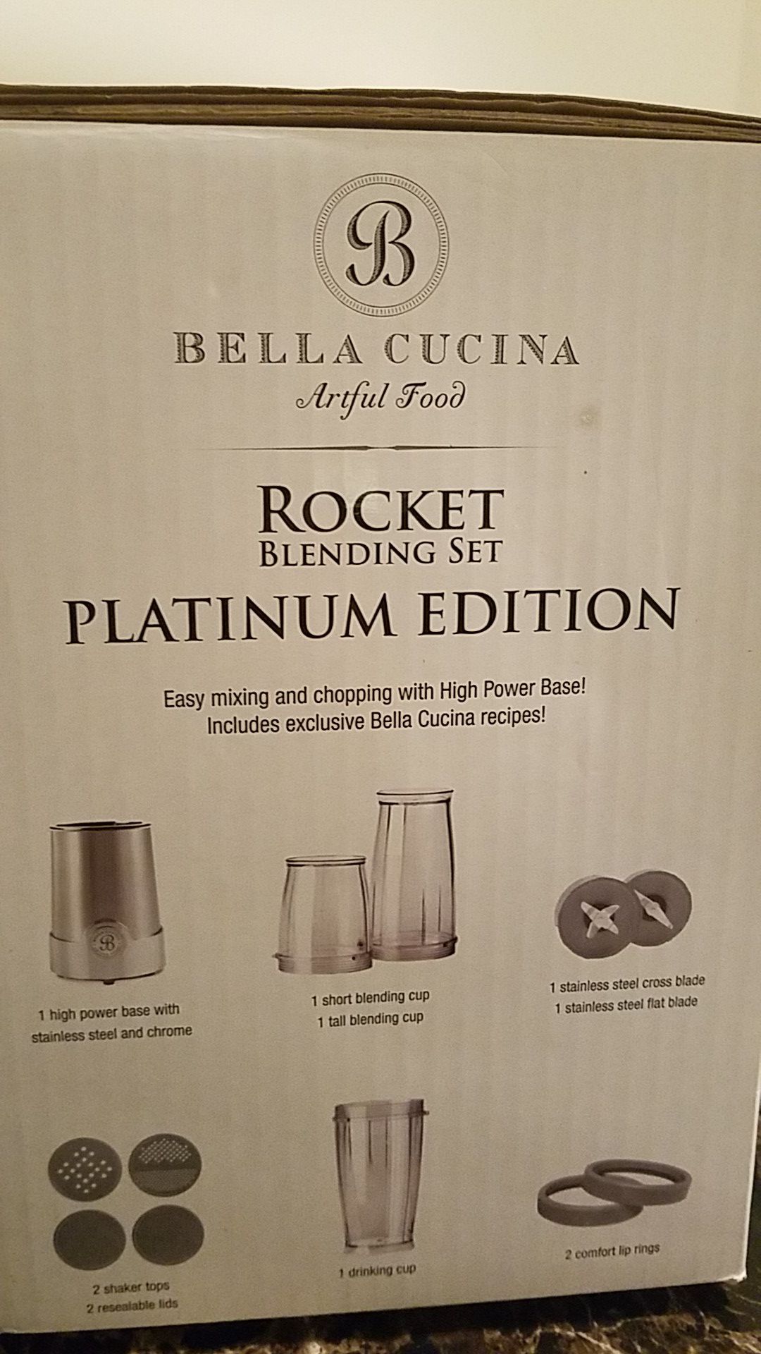 Bella 12-Piece Rocket Blender, Chrome