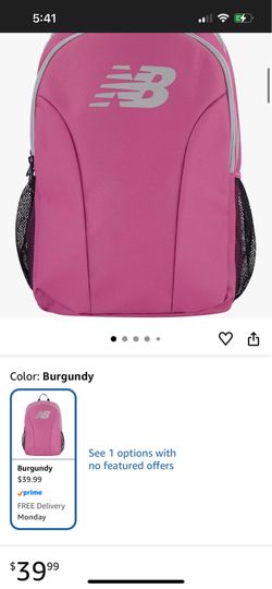 New balance 19 inch logo laptop, backpack in burgundy