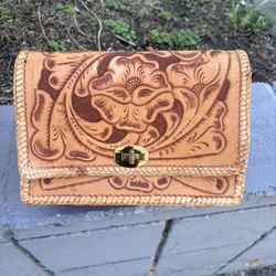 Hand Carved Floral Purse
