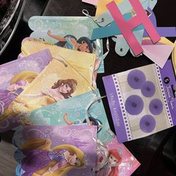 Disney princess birthday banners party decor bundle