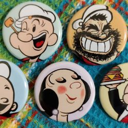 Popeye Pin Back Buttons