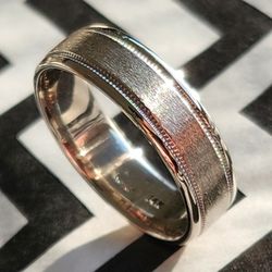 NOVELL ¤ 14K White Gold 6.0mm Mens Wedding Band ◇ SIZE 10.0 | 7.3g 