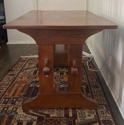 Solid Oak Trestle Table