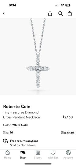 Roberto Coin Diamond Cross Pendant