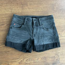 Hudson Women’s Ruby Mid-Thigh Cuffed Denim Shorts in Grey Size 24