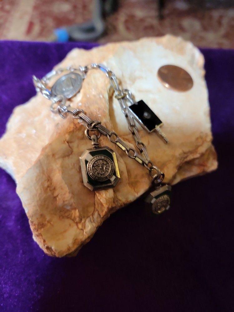 Sterling/Pewter Charm Bracelet