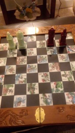 Chessboard all in one case hand painted board