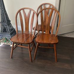 3 Wooden Chairs 