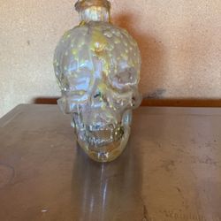 Glass Skull Liquor Canister 