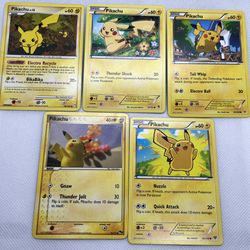 Pikachu Pokemon Card Collection Set Of 5 