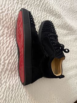Christian Louboutin Black Suede Spike Sneakers