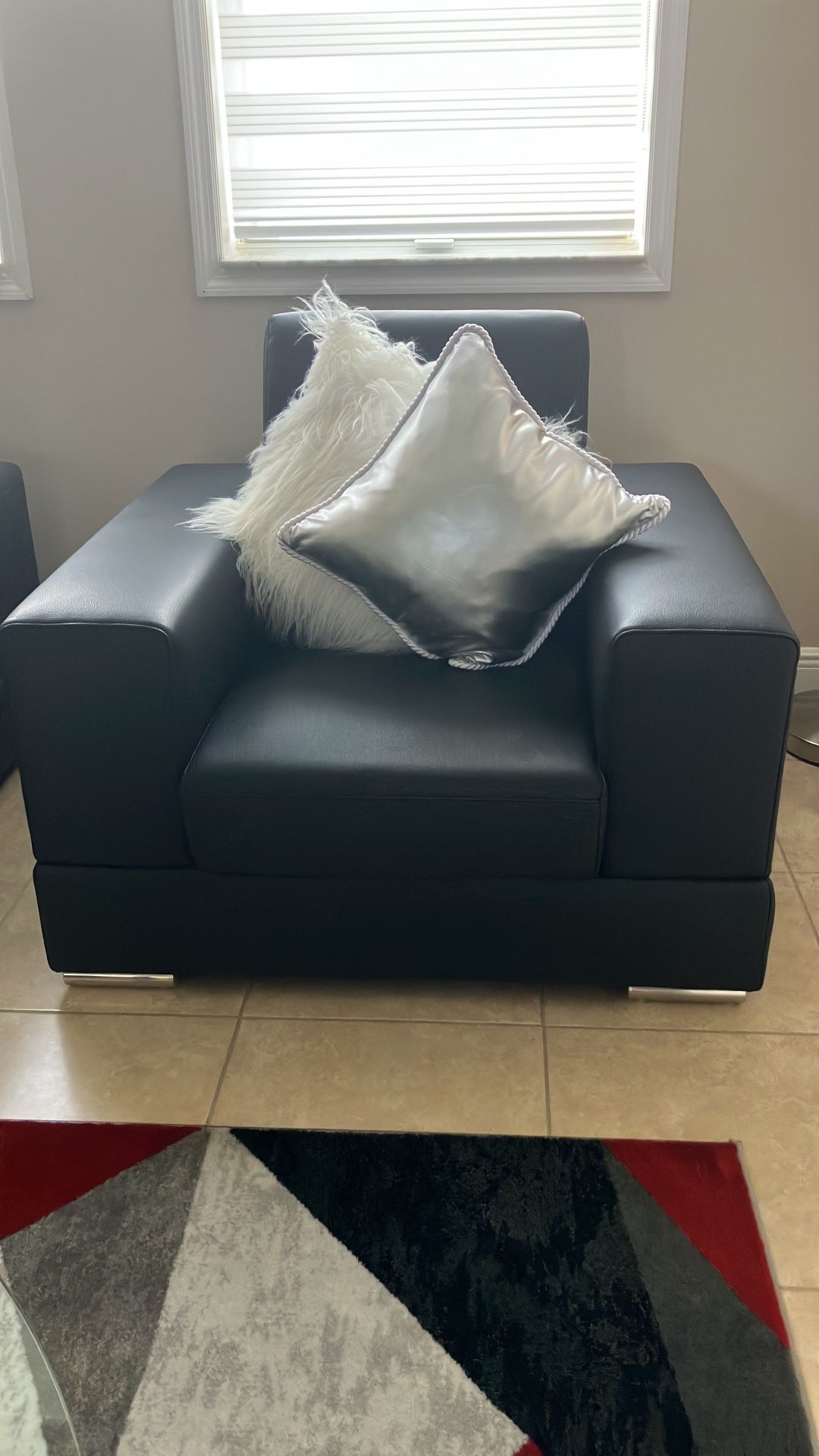 2 Butacas De Cuero Negro