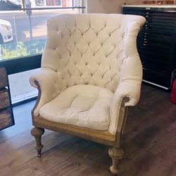 RESTORATION HARDWARE STYLE DECONSTRUCTED ENGLISH ROLL ARMCHAIR