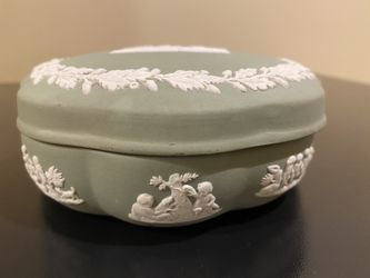 Vintage Green Wedgewood Covered Dish