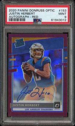 Justin Herbert rated rookie /50 psa 9
