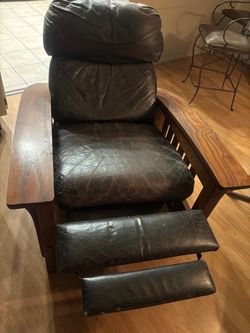 Mission Style Leather Recliner Chair