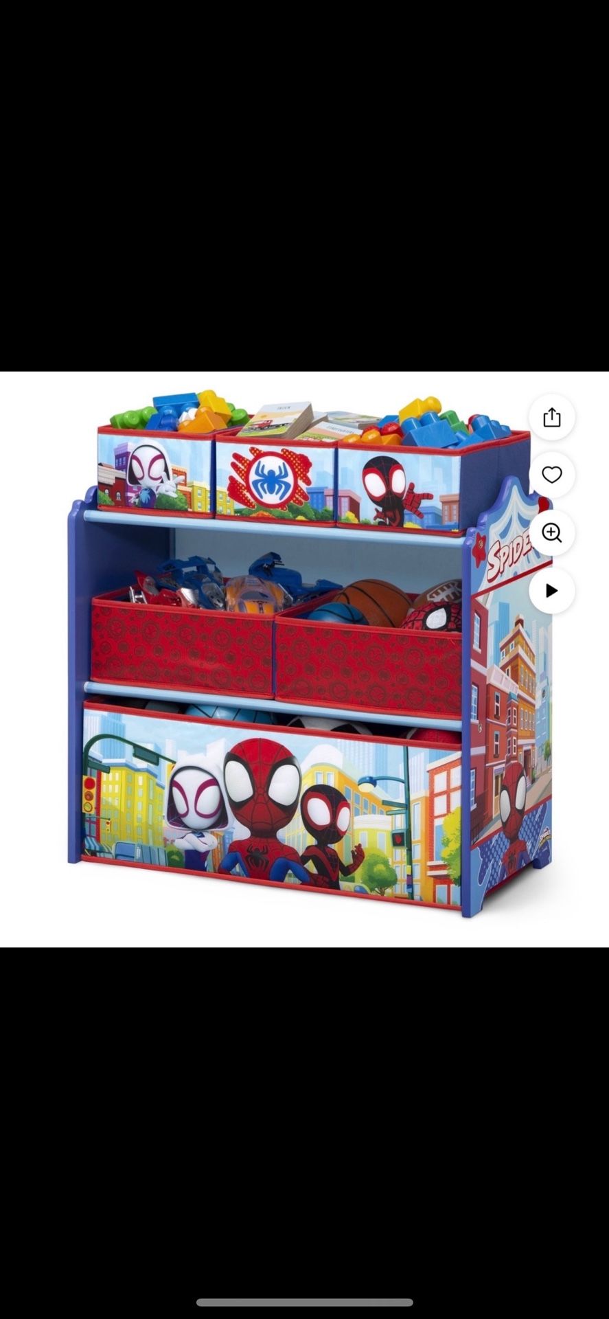 Toy organizer/ Spidey and friends toy organizer/ toddler/ Furniture/ kids/ toys/ New