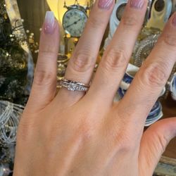 14K Gold Natural Diamonds Engagement Wedding Ring Set 