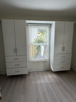 built-in closet organizer units x2