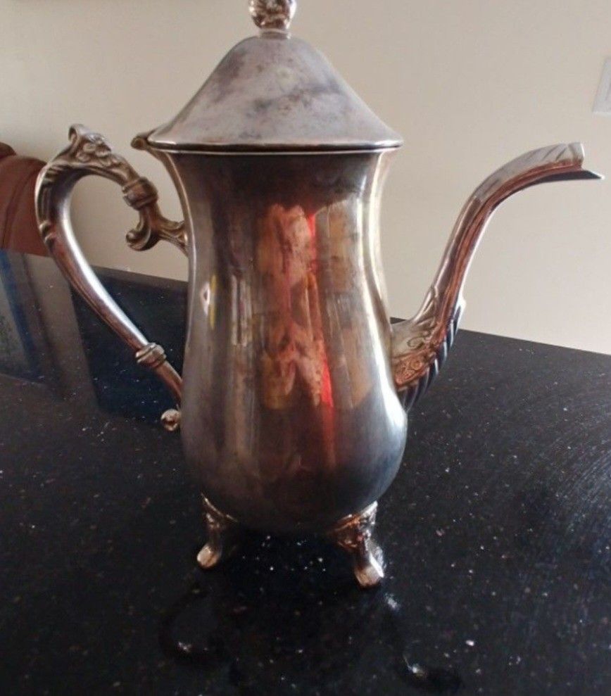 Vintage. Silverplate Teapot. Tetera Antigua Recubierta En Plata.
