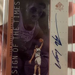 Tracy Mcgrady 1999 on card autograph