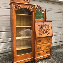 Antique Cabinet/Drop Leaf Desk