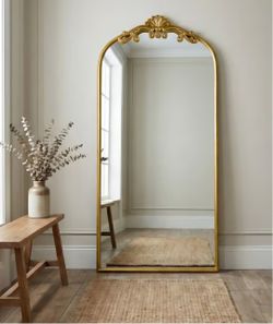 Azalea Park 36" x 72" Antique Gold Filigree Style Metal Leaner Floor Mirror $129.99