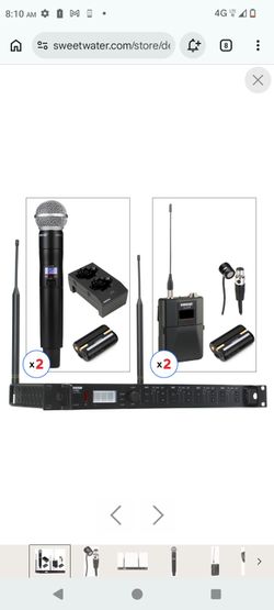 Shure ULXD4Q Quad Wireless System with (2) SM58 Handheld and (2) Cardioid Lavalier Transmitters - G57 Band